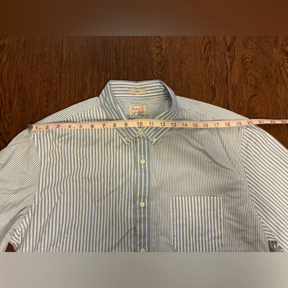 J. Crew NWT Blue and White Striped Long Sleeve - Size XL